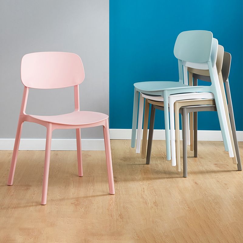 Sillas de comedor de plástico de estilo moderno, silla apilable de comedor con respaldo abierto para cocina (juego de 4)