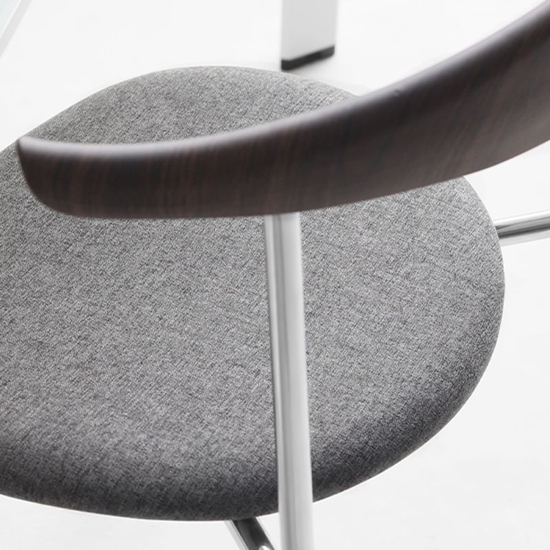 Modern Style Upholstered Armless Chair Leather Dining Chair with Metal Base