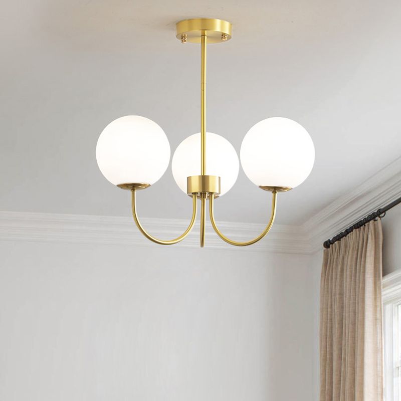 Luci multi -luci a sospensione a sospensione a sospensione a sospensione moderna lampadario a soffitto in vetro di latte