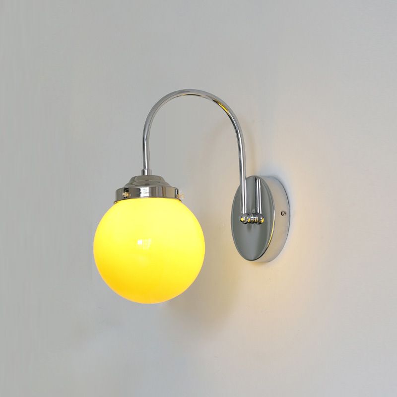 Nordic Wall Mount Light Modern Simple Round Glass Shade Wall Sconce Light Fixture for Living Room
