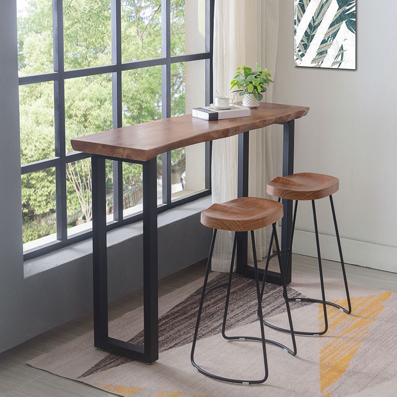 Industrial Solid Wood Counter Set 1/2/3 Pieces Living Room Bar Stool and Table Set