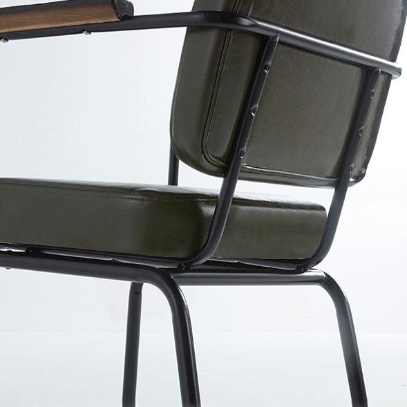 Industrial Style Metal Matte Finish Dinning Arm Chair Open Back Dining Chair