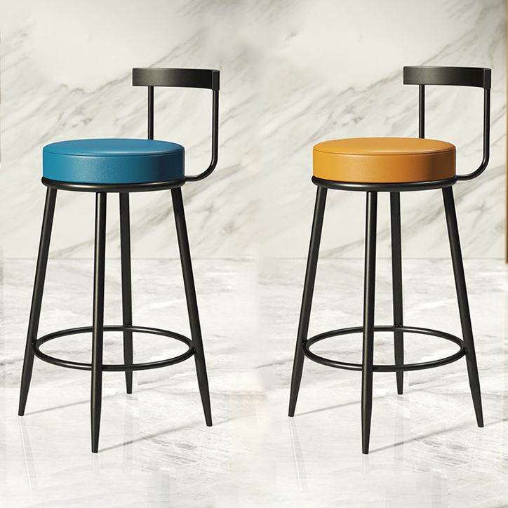 Industrial Bar-stool Round Counter Bar Stool for Kitchen with Metal Legs