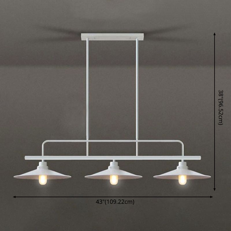 Luz colgante de isla de hierro forjado en la luz de techo interior geométrica de estilo industrial con marco de hierro