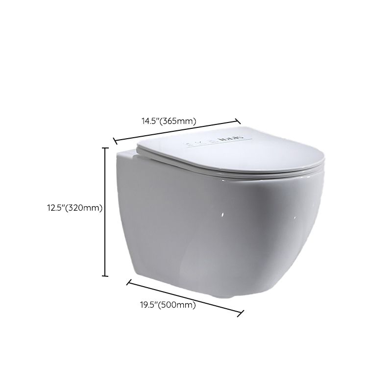 Modern Ceramic Flush Toilet Wall Hung White Toilet Bowl for Washroom