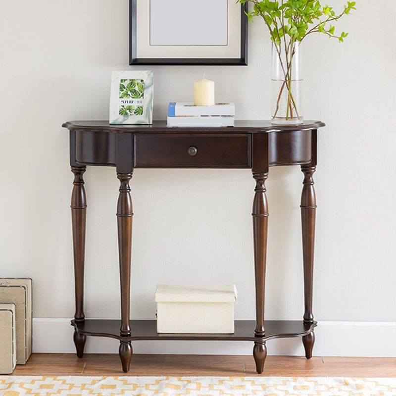 11" Wide Mid-Century Modern Console Table Single Drawer Sofa Table