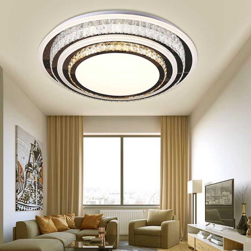 Geometric Crystal LED Ceiling Light in Modern Creative Style Stainless-Steel Ceiling Fixture for Living Room