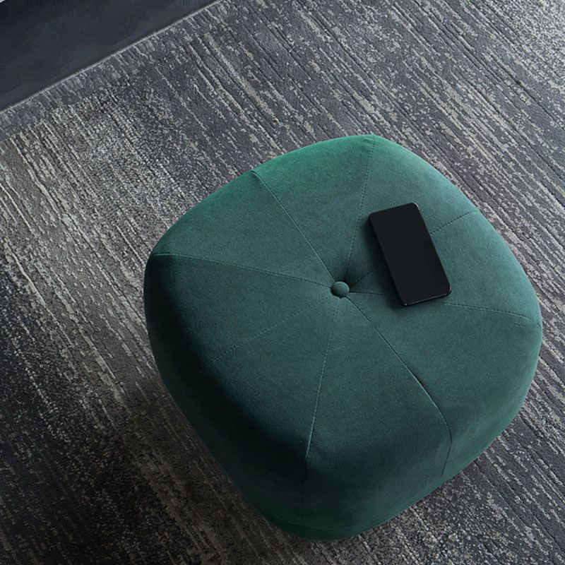 Modern Ottoman Velvet Upholstered Fade Resistant Solid Color Square Ottoman