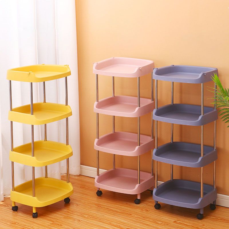 Modern Plastic Bookcase White Geometric Bookshelf for Any Room