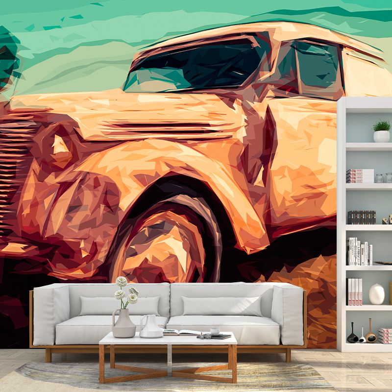 Car Transportation Contemporary Mural Decal Sitting Room Moisture Resistant Wall Decor