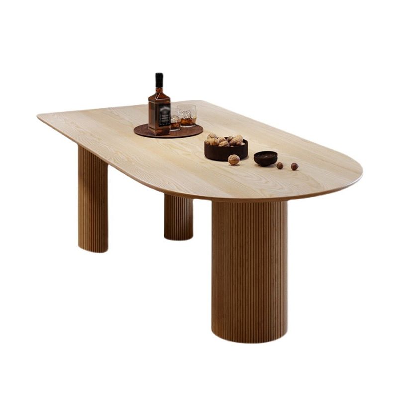 Irregular Shape Table for Restaurant Solid Wood Island Table with 3 Legs