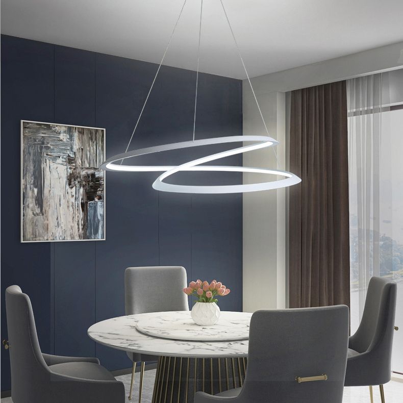 Twisting Hanging Pendant Light Modern Acrylic Dinning Room LED Pendant Lighting Fixture