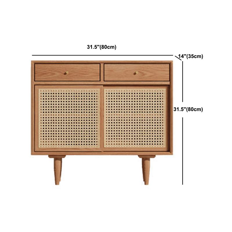 Contemporary 31.5"all Natural Wooden Cabinet, Rectangle Accent Cabinet with Drawers