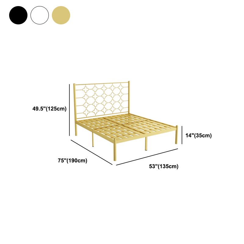 Metallic Open-Frame Bed Glam Standard Bed with Headboard, 49" Tall