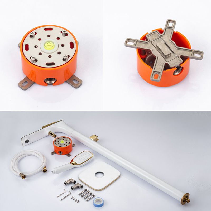 Floor Mounted Copper Freestanding Tub Filler Swivel High Arc Tub Filler Trim