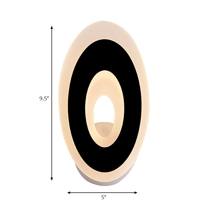 Illuminazione con applique a parete disco moderno a LED acrilico Light Sconce Black/White Sconce in luce calda/bianca