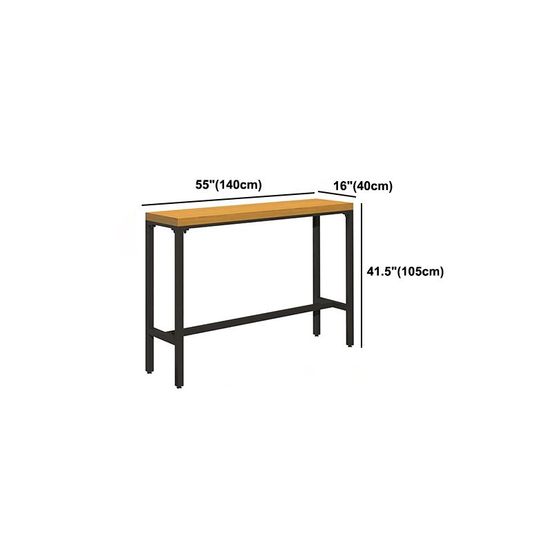 Luxurious Rectangle Solid Wood Bar Table Set 1/6/11 Pieces Counter Table with High Stools