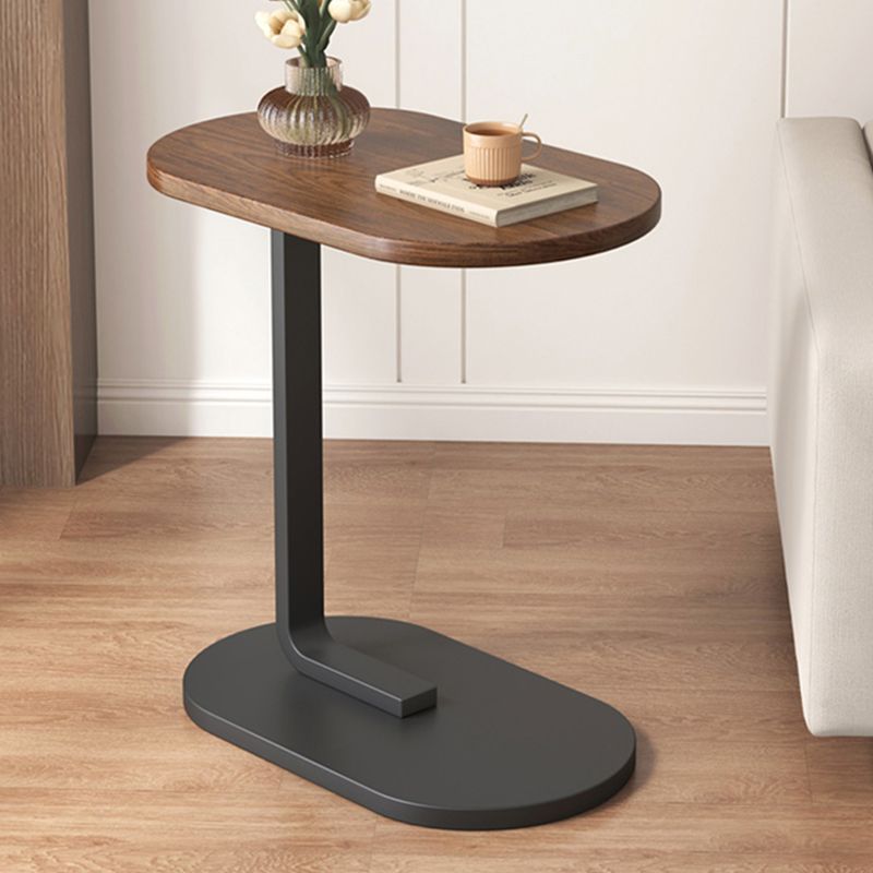 24.8" Tall C-shape End Table Wooden Accent Side Table for Living Room