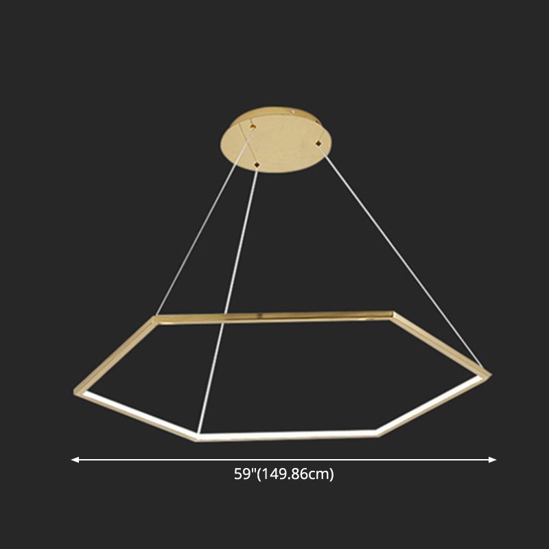 Fun di illuminazione a sospensione metallica geometrica ultra-moderna per soggiorno per soggiorno