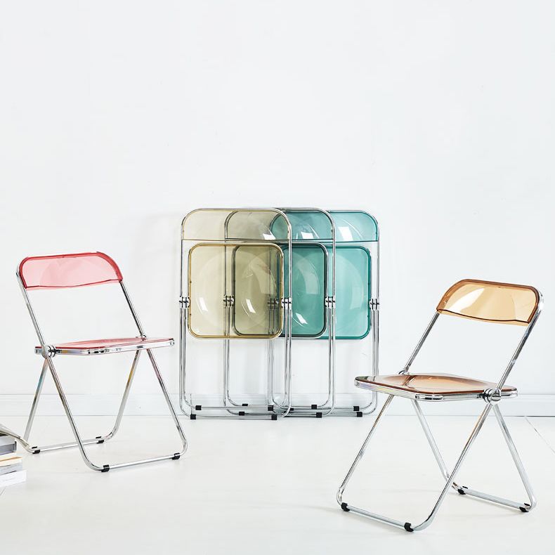 Silla lateral casera de metal contemporáneo plegable con respaldo abierto que cena la silla lateral