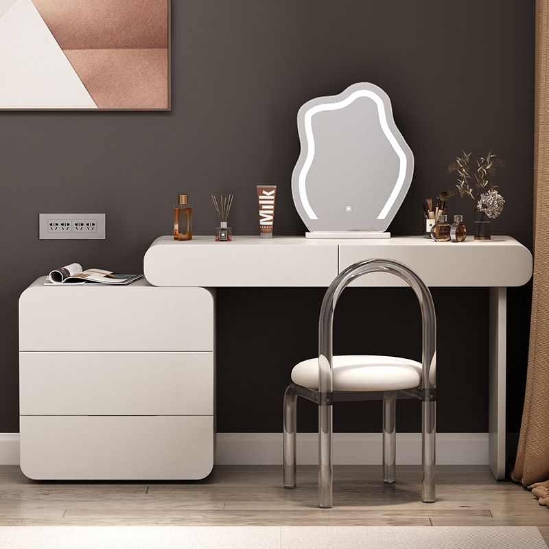 Modern Lighted Mirror Vanity Tables Bedroom Makeup Vanity Desk Table with Drawer