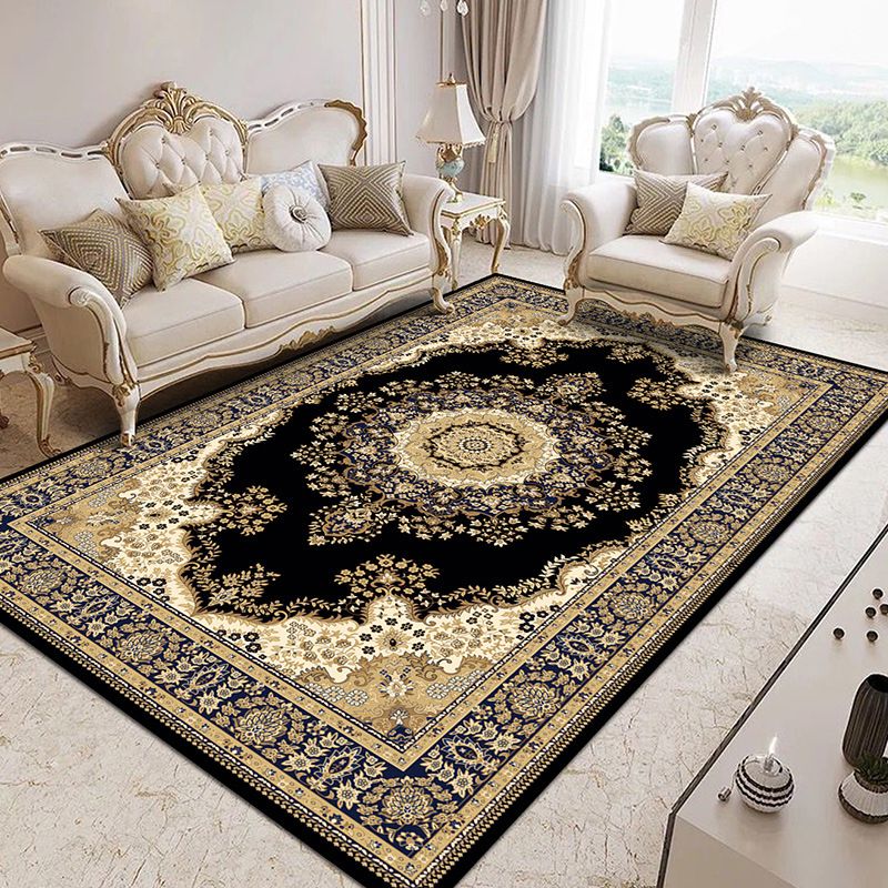 Modern European Area Rug Rectangle Polyester Stain Resistant Indoor Rug