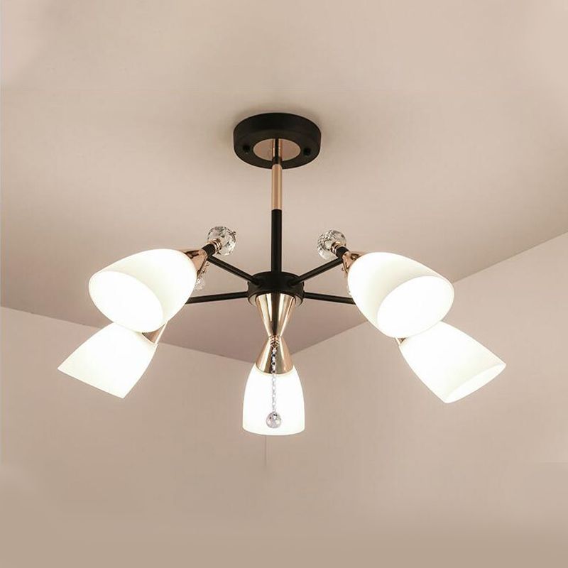 Metaal sputnik kroonluchter verlichtingsarmatuur moderne stijl hangende lamp in het zwart