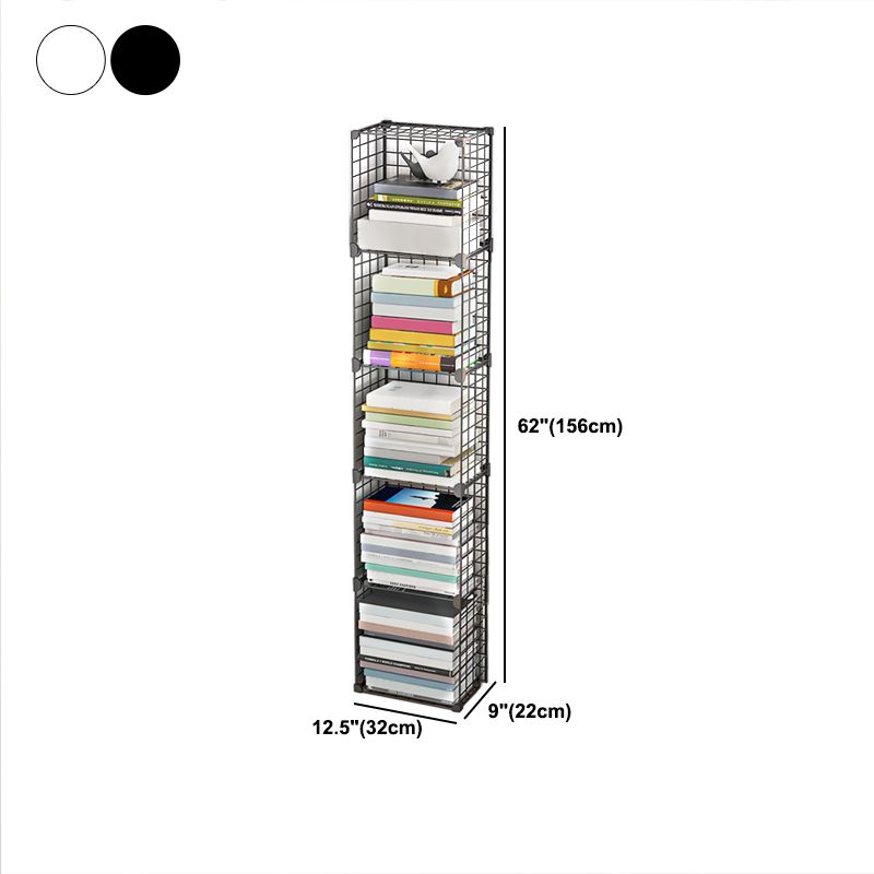Contemporary Metal Bookcase Closed Back Bookshelf for Living Room