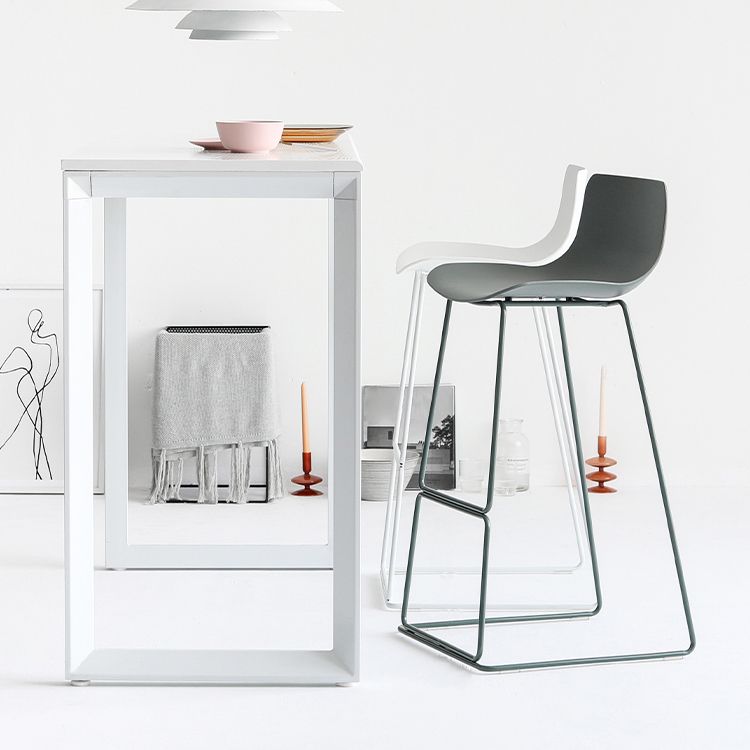 Contemporary Plastic Barstool Bristol Bar Stool With Metal Legs and Low Back