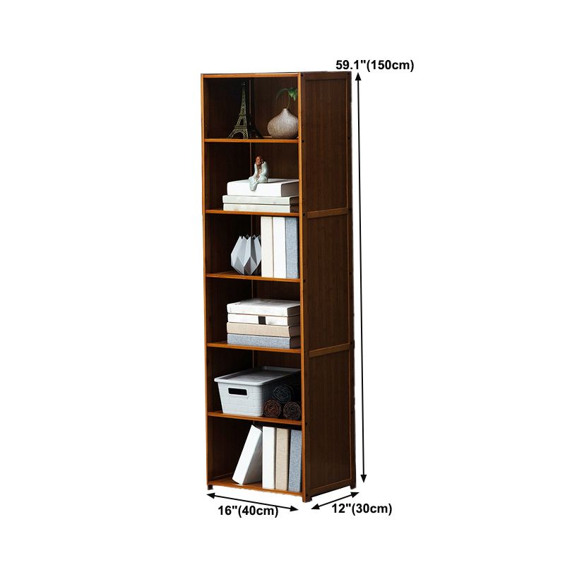 12" W Vertical Wooden Bookshelf Modern Closed Storage Bookcase