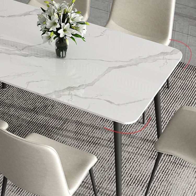 Modern 1/2/5/7 Pieces Dining Set Rectangle Sintered Stone Dining Table Set