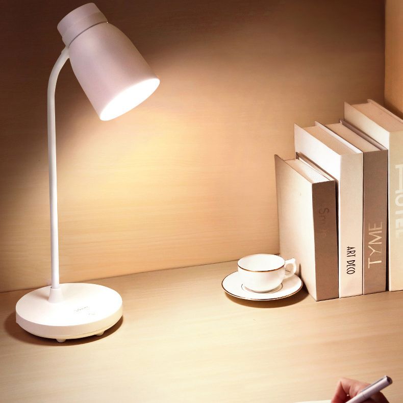 3-Gears Adjustable LED Table Lamp Warm White Light Nordic Macaroon Style Desk Light with Mini Night Light Design