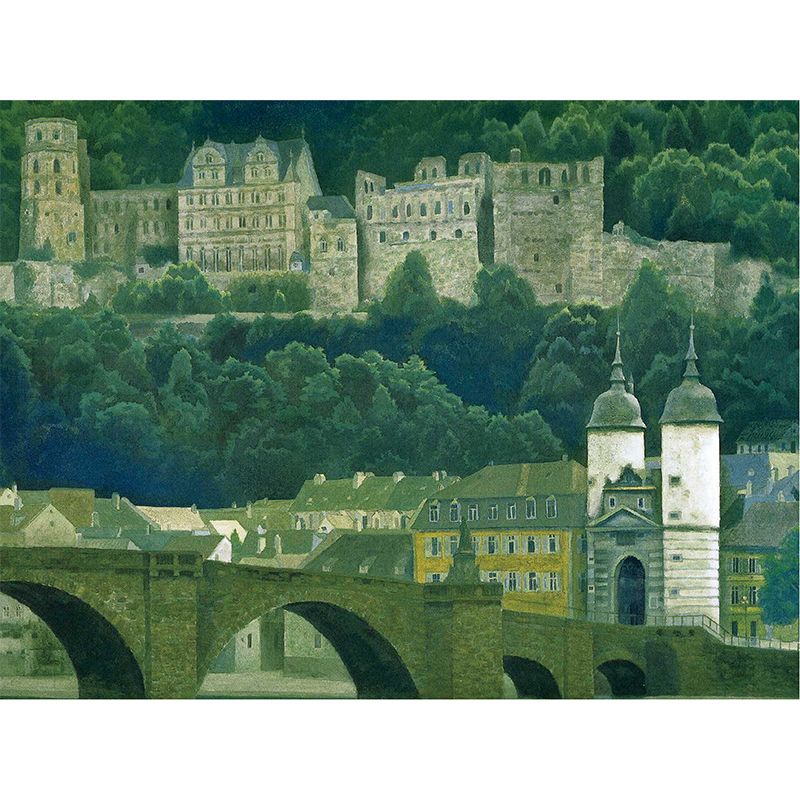 Washable Forest Castle Mural Decal Personlized Modern Wall Covering for Guest Room