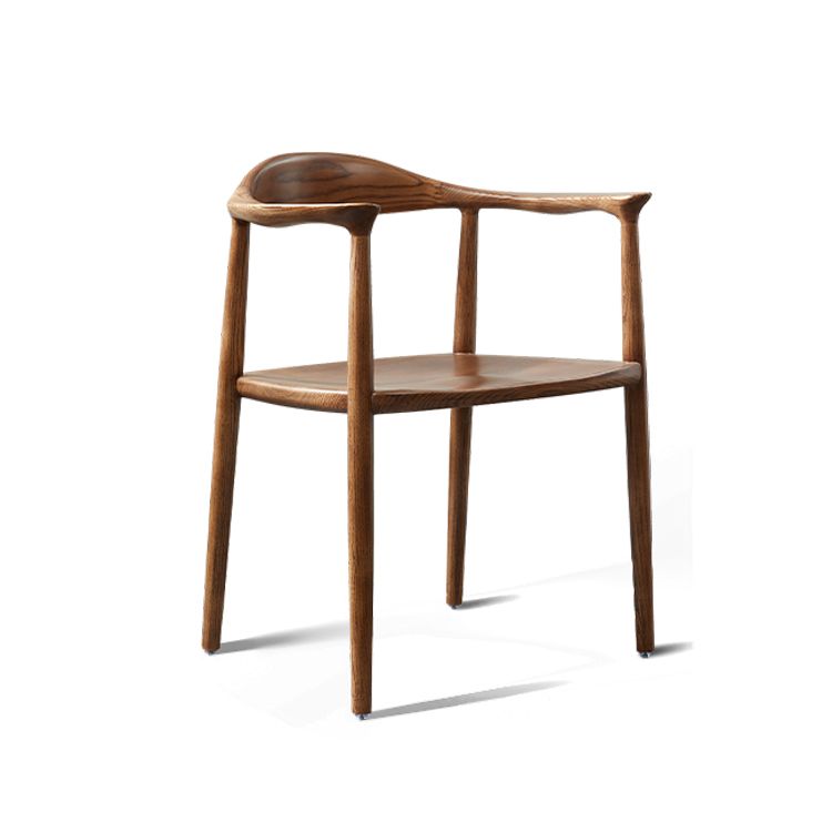 Sillas de comedor con brazo de fresno tradicional, sillones caseros con parte trasera abierta de madera maciza