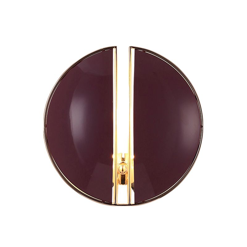 Spaced Dome Hallway Wall Sconce Light Metal 1-Light Contemporary Wall Mounted Lamp Fixture in Purple