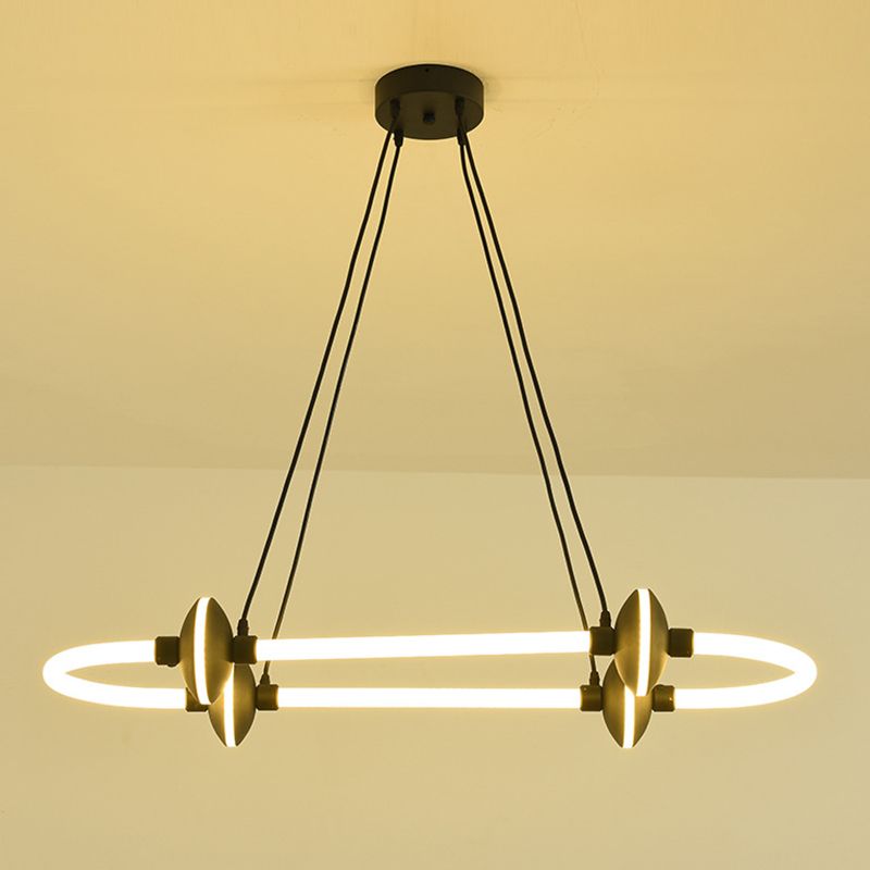 Minimalista lineal isla luz de metal 1 luz colgante de luz para comedor