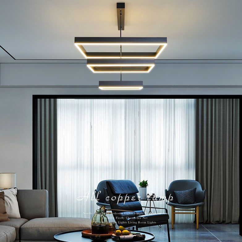 Moderne vierkante kroonluchter verlichtingsarmaturen metalen kroonluchter