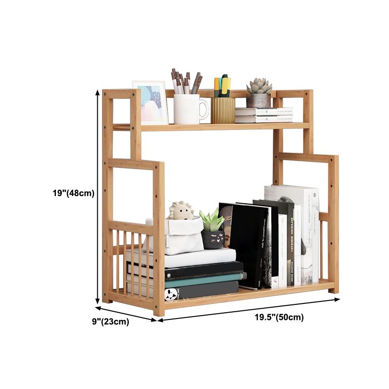 Bamboo Shelf Bookcase Natural Open Back Bookcase for Study Room