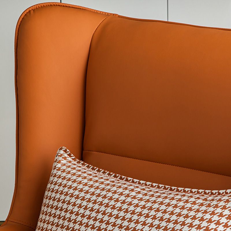 28.34" Wide Faux Leather Armchair Arms Included Chair with Pillow Back