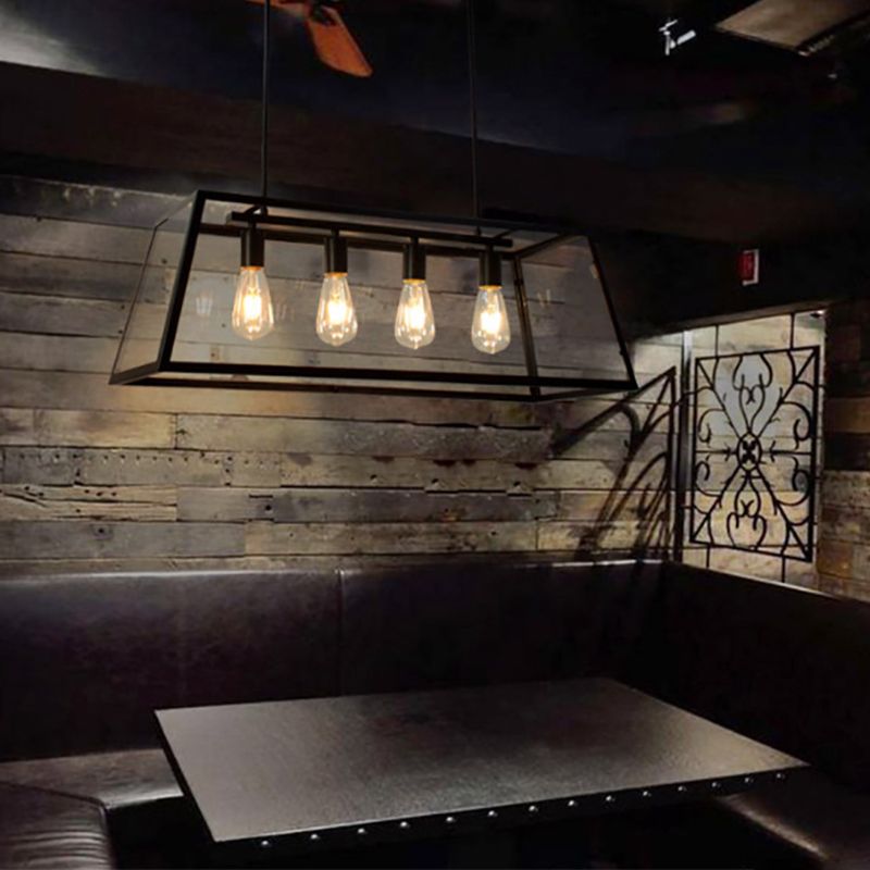 Lampada dell'isola industriale con tonalità di vetro per la caffetteria del salotto