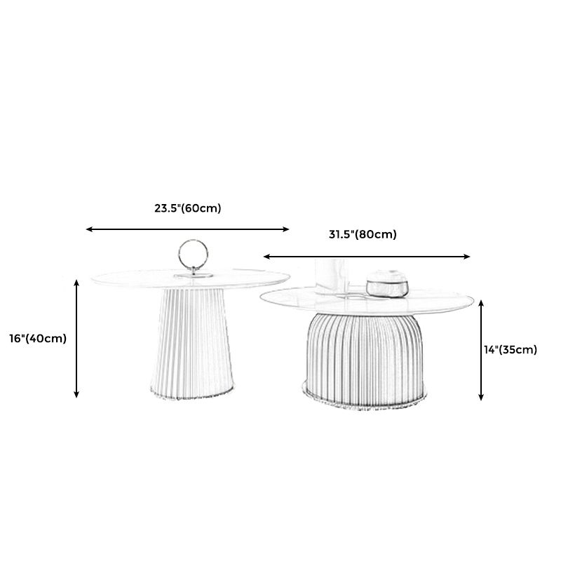 Modern Style Ceramic Veneer Material Design Coffee Table with Circular Shape