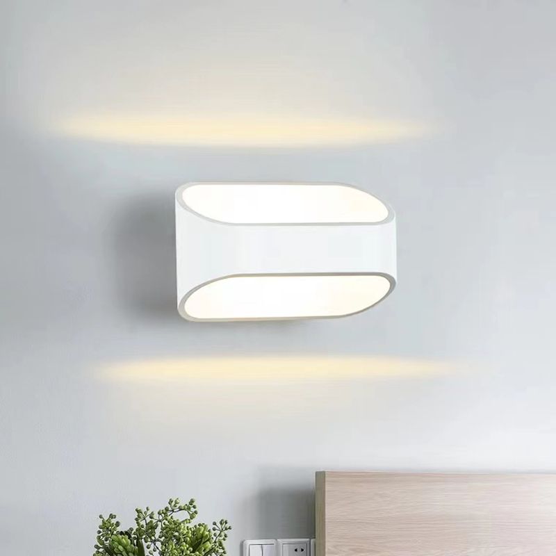 Modern Style Geometry Shade Wall Lamp Metal 2 Lights Sconces for Bedroom