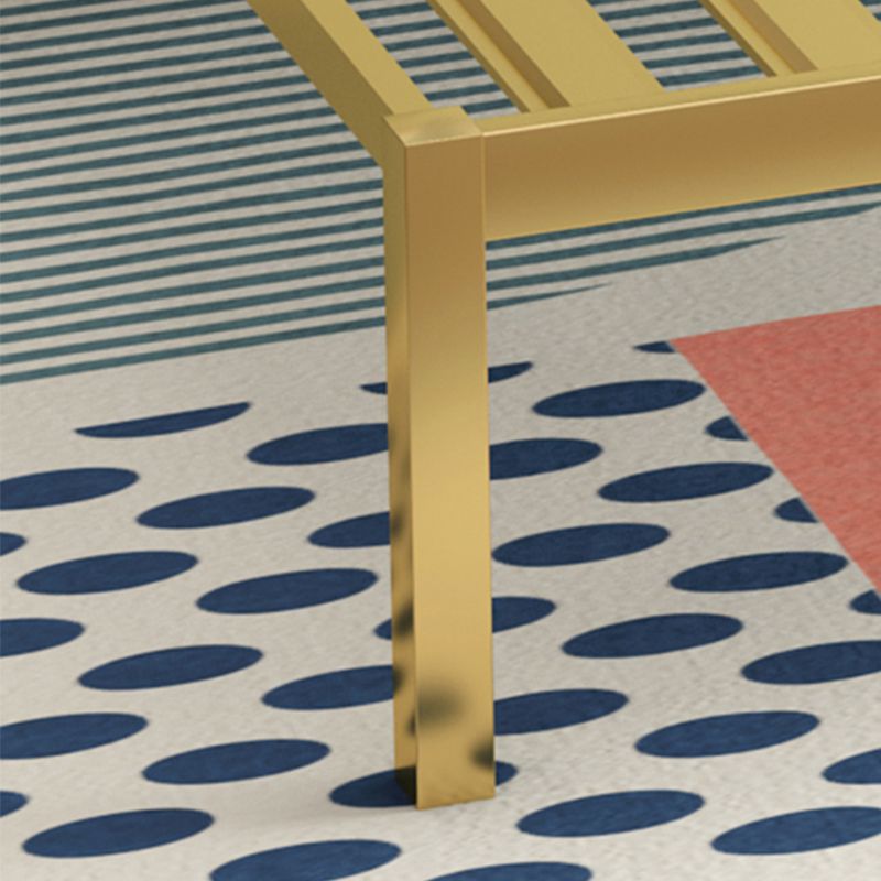 Nailhead Upholstered Bed with Headboard Metal Bed Frame in Gold