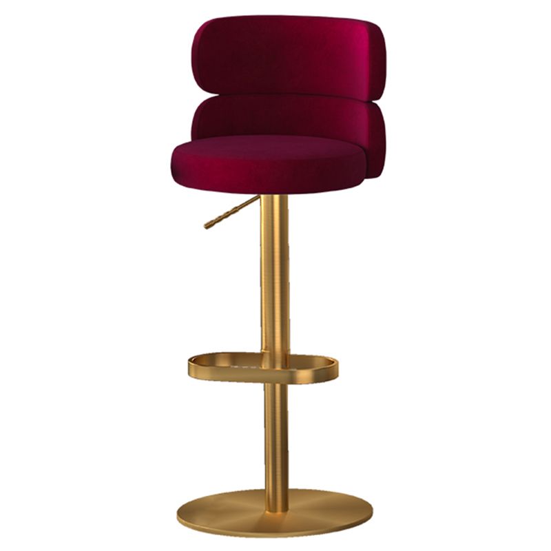 Glam Style Counter Stool Leather Adjustable Height Bar Stool with Swivel