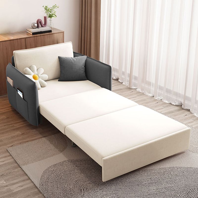 Glam Styled 35.43" H Sleeper Sofa Upholstered Square Arms Sofa Bed