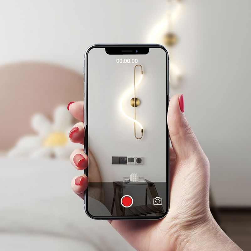 Modern Metal Wall Sconce Note Shape Wall Light with Silicone Shade for Bedroom