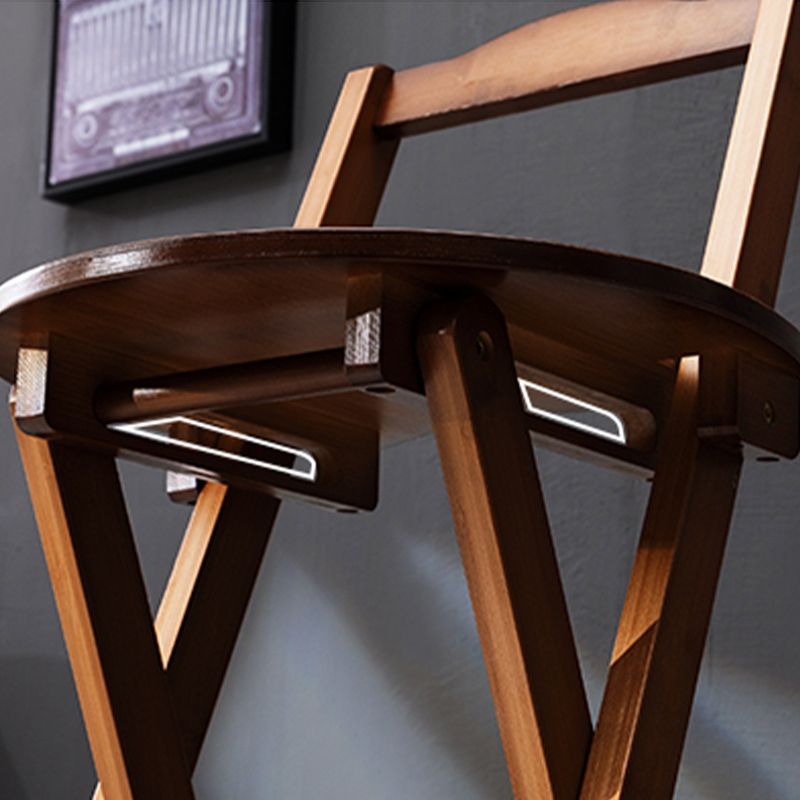 Contemporary Indoor Bar Stools Wooden Folding Low Back Stool