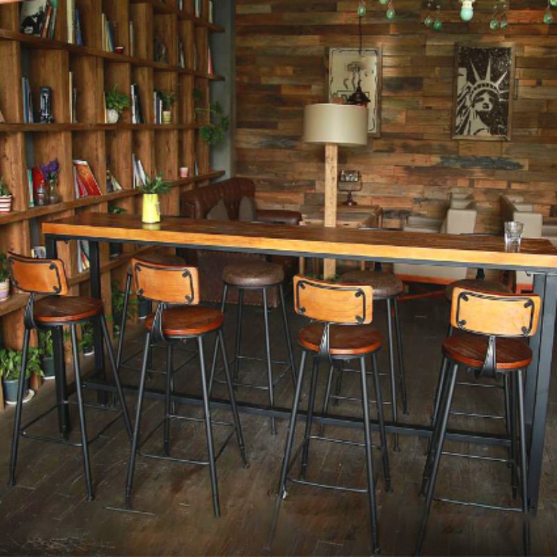 Contemporary Metal Dining Stool Armless Bar Stool with Black Base
