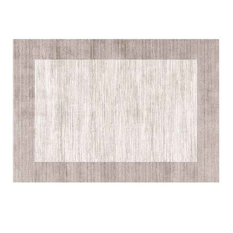 Simple Line Rug Polyester Grey Area Rug Tear Resistant Rug for Living Room