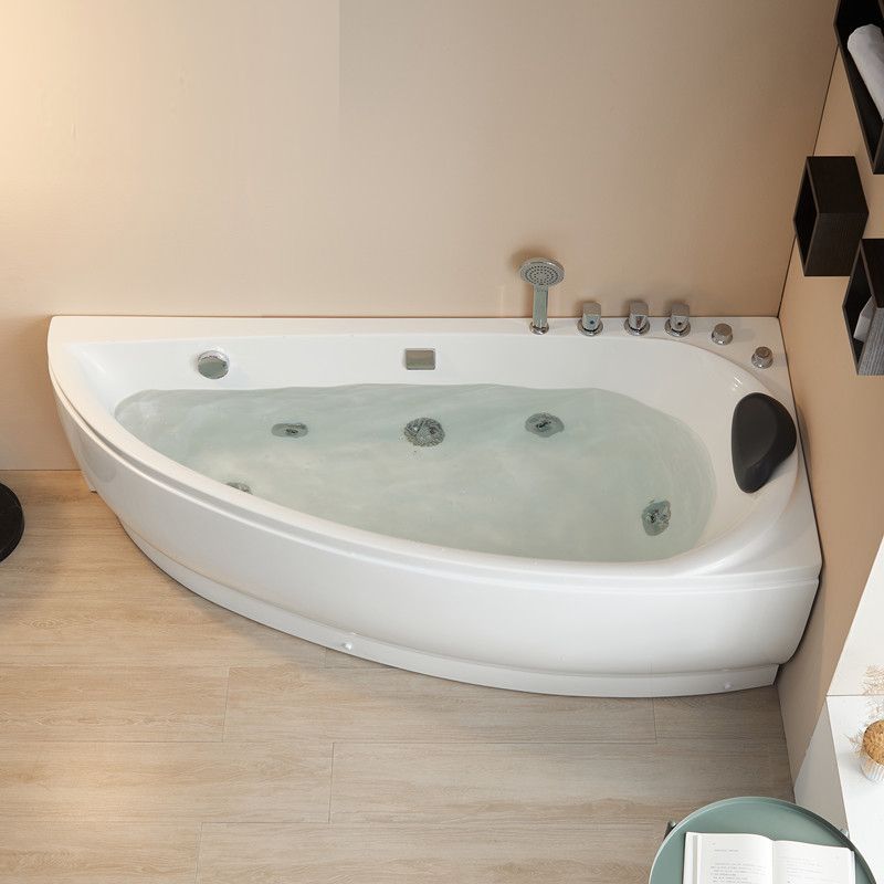 Modern Acrylic Corner Bathtub Soaking/Whirlpool Back to Wall Bathtub